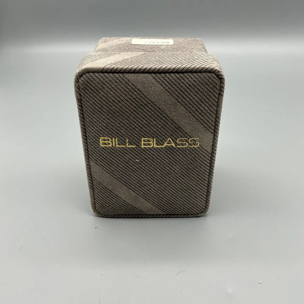 Vintage Bill Blass 007-0132 Mens Watch 24mm Gold Dial Black Leather New Battery